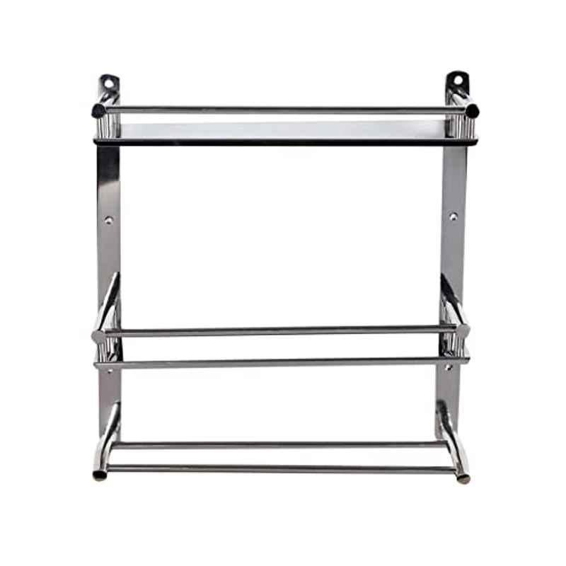 304 Grade Stainless Steel Double Layer Bathroom Corner Shelf Triangular  Wall Mount Chrome Finish Shelves for Bathroom Accessories