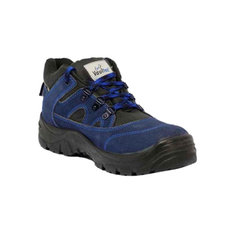 Vaultex KAN Leather Blue & Black Safety Shoes, Size: 38