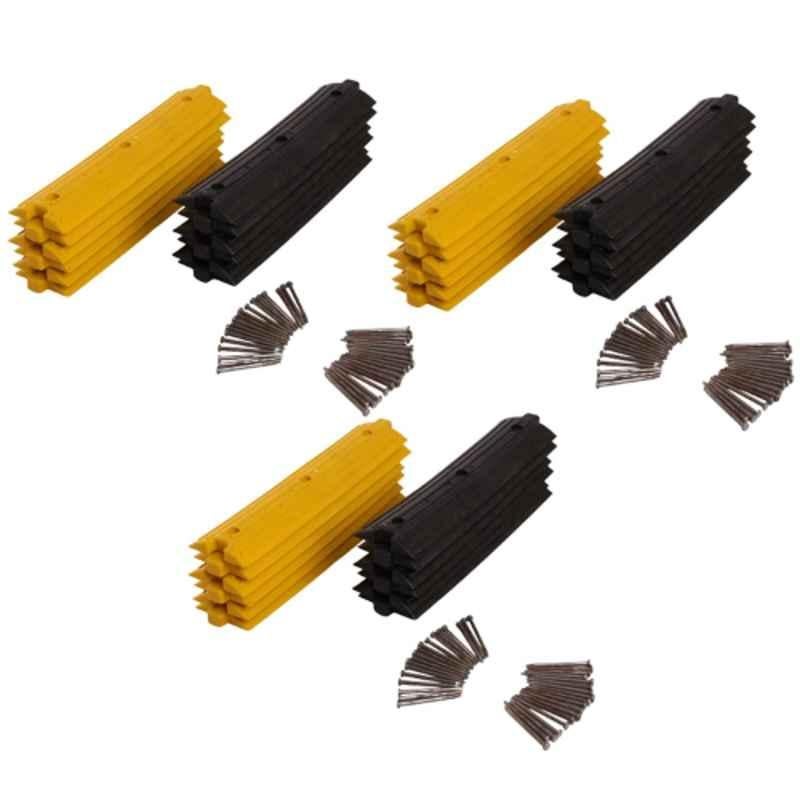Ladwa 48 Pcs 24m Black & Yellow Plastic High Visibility Safety Speed Breaker Rumblers Set, LSI-PR-P24