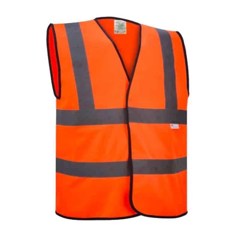 Empiral Radiant E108073201 Orange Polyester Heavy Duty Fabric Type Vest with Zipper, Size: S