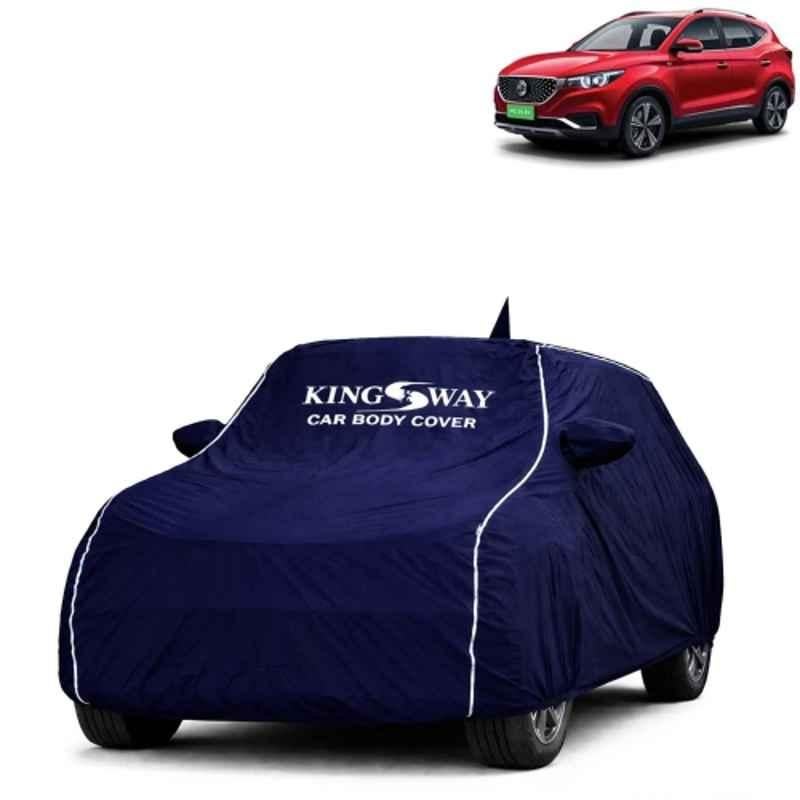 Kingsway Super Waterproof All Weather Protection Polypropylene Blue Car Cover for MG ZS EV 2020 Onwards with Mirror & Antenna Pockets