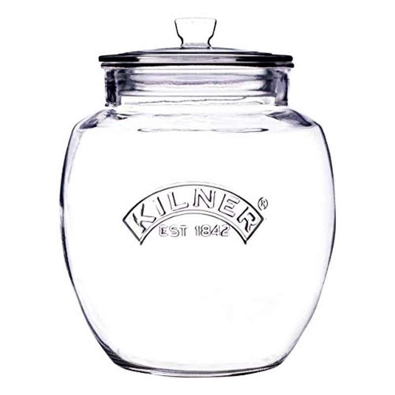 Kilner 4L Glass Clear Push Top Storage Jar, 0025.743