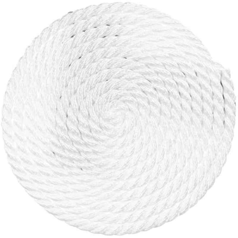Amarine 12mm 200m 3 Strand White High Strength Polyester Twisted Rope