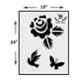 Kayra Decor 16x24 inch PVC Bird, Rose and Butterfly Wall Design Stencil, KHS387
