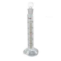 ABGIL 5ml Borosilicate Glass Round Base Cylinder Graduated Single Metric Scale with Pour Out & Stopper, ABG1207