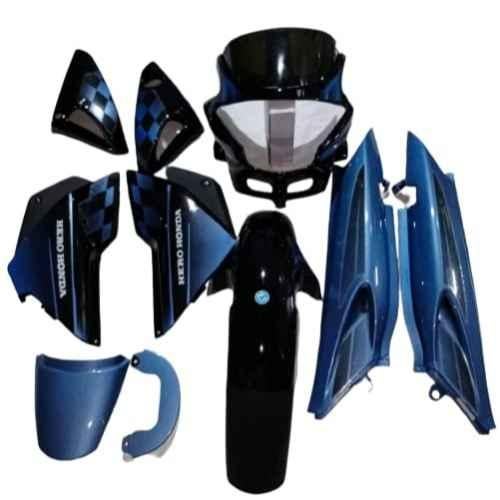 Buy Krayons Black Blue Full Body Kit for Hero Glamour Bike KI58