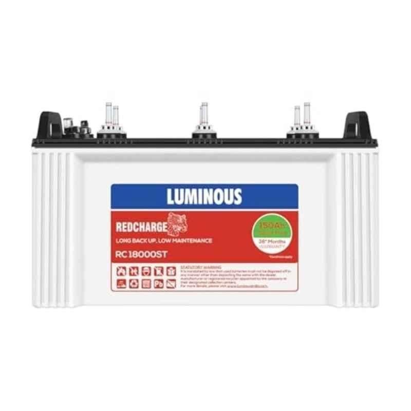 Luminous Red Charge RC18000ST 150Ah Short Tubular Inverter Battery with 36 Months Warranty for Home, Office & Shops