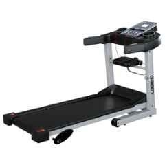 Green GT-400 M 3.5 inch LCD Screen Foldable Aluminium Treadmill with Massager, 4HP Peak Motor, 12 Preset Programs, Heart Rate Sensor, Tablet Holder & Moving Wheels for Home Use