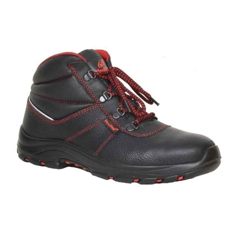 Vaultex MDJ Leather Black Safety Shoes, Size: 39
