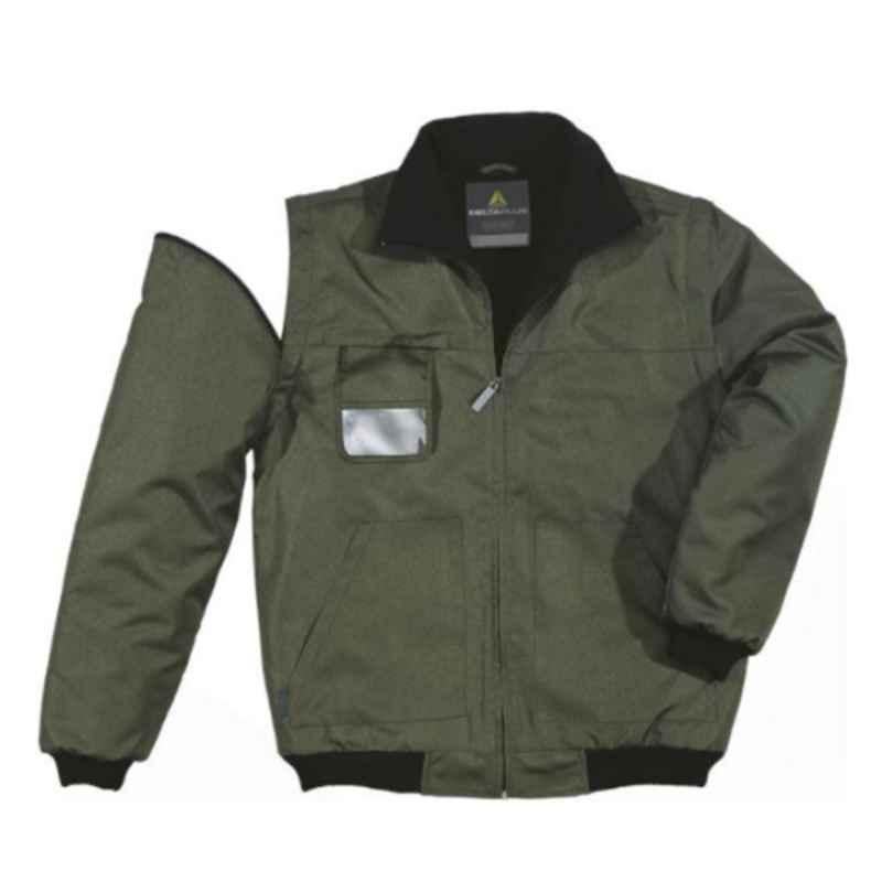 Deltaplus Reno Oxford Polyester Green, Black, & Navy VE Rain Parka Jacket, Size: M
