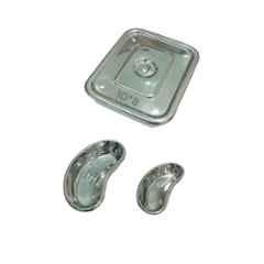 Forgesy 3 Pcs 10x8 inch Stainless Steel Instrument Tray with 8 inch & 6 inch Kidney Tray Set, 777