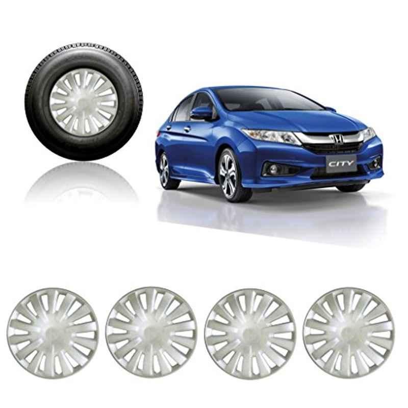 Auto Pearl 4 Pcs 15 inch Silver Full Caps Wheel Cover Set for Honda City New-picture-31