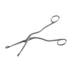 Forgesy Stainless Steel 410 Silver Curved Paediatric Magill Forceps, 555