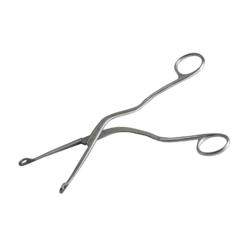 Forgesy Stainless Steel 410 Silver Curved Paediatric Magill Forceps, 555