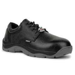 Liberty SHIELD-SA Leather Steel Toe Black Safety Shoes with Rubber Sole, Size: 10