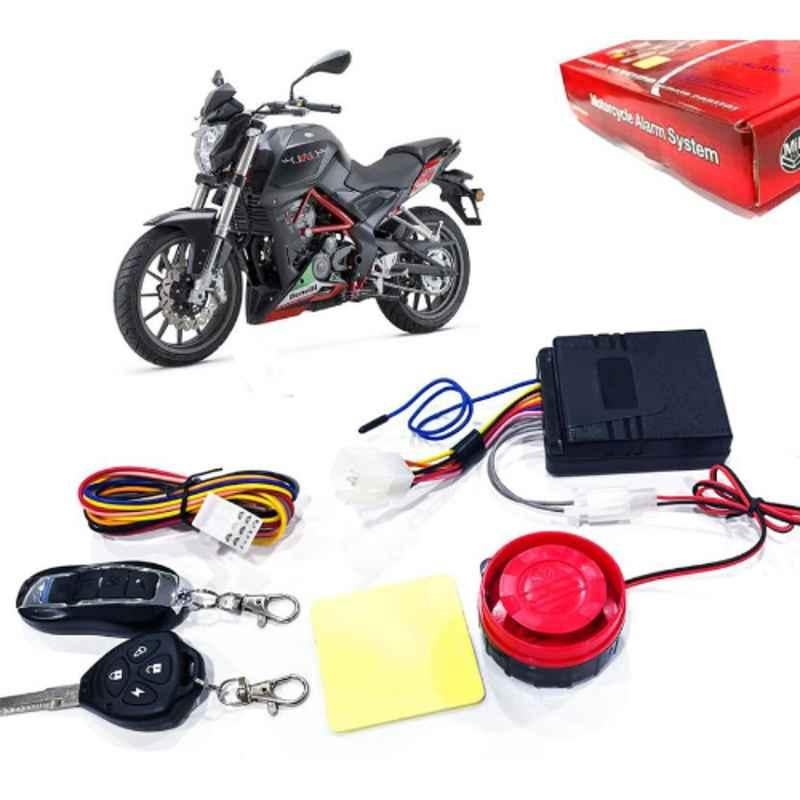 Auto Pearl 12V Black Two-Way Anti Theft Motorcycle Alarm Kit with 2 Pcs Remote for TNT 25