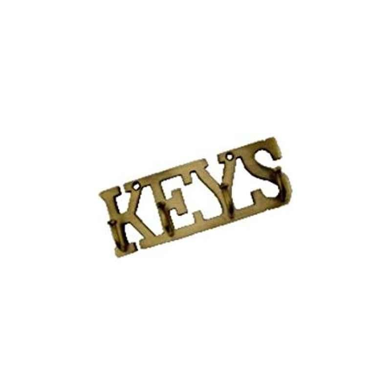 Smart Shophar 4 Legs Brass Antique Keys Wall Hook, SHA10WH-Keys-AN04-P1