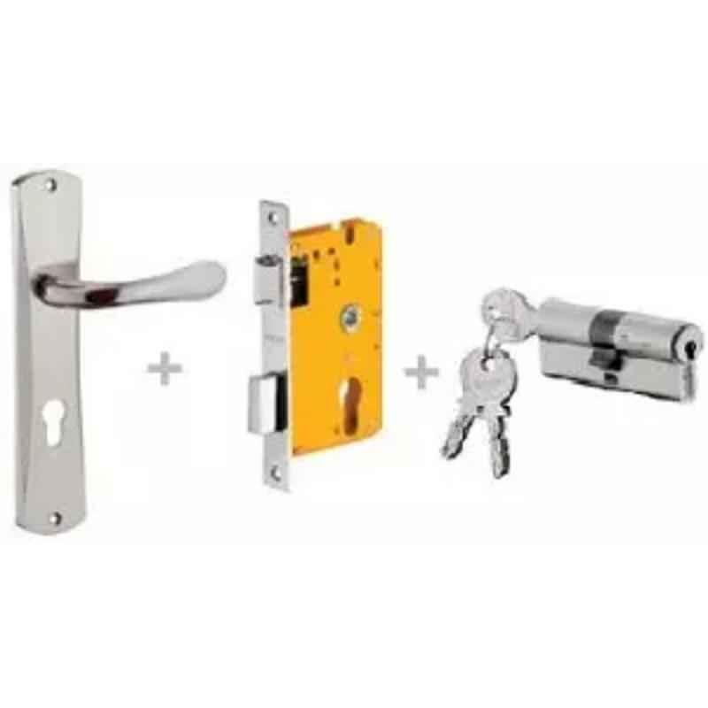 Dorset ML Series Lily 70mm Stainless Steel Patina Finish Door Handle Lock Set with Both Side Key Cylinder, ML LY (Pack of 4)