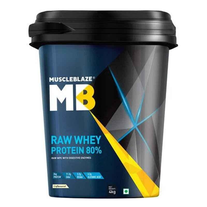 MuscleBlaze 8.8lbs Unflavoured Raw Whey Protein