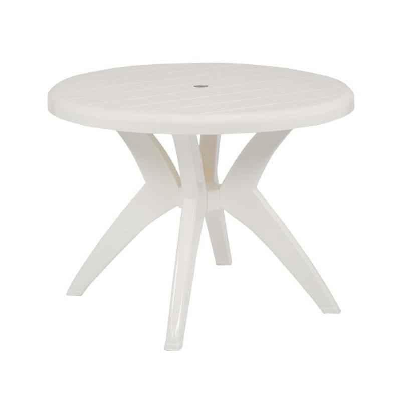 Supreme Marina Milky White Table with Cross Leg Fixing