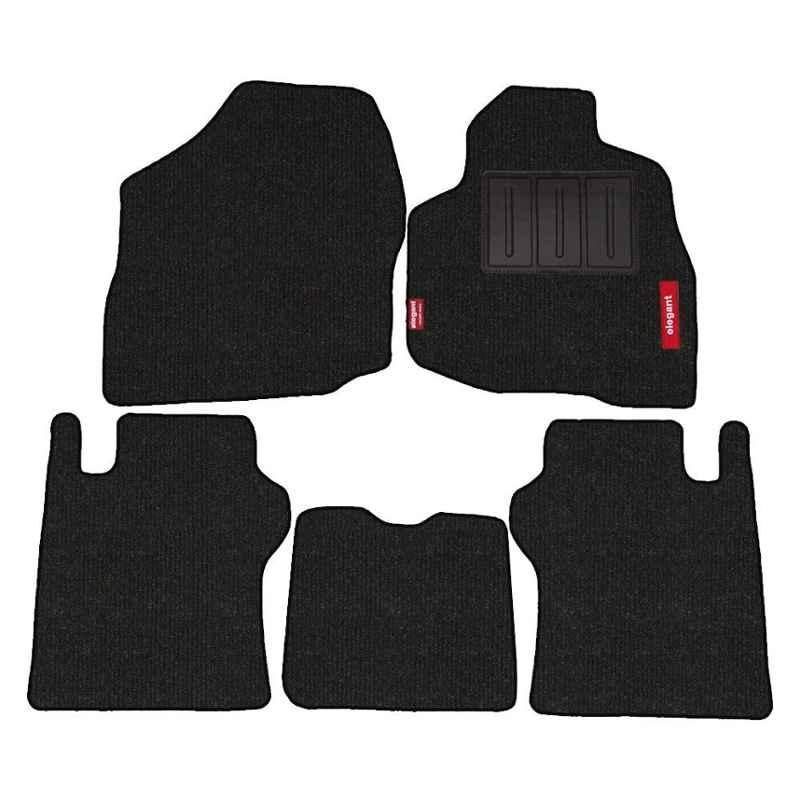 Elegant Carry 5 Pcs Polypropylene Black Carpet Car Floor Mat Set for Honda City (2009-2013)