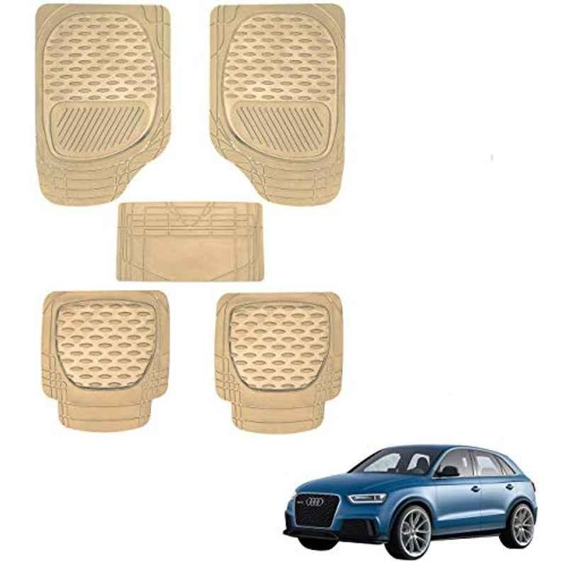 Kozdiko 6255 5 Pcs Rubber & PVC Beige Car Foot Mat Set for Audi Q3