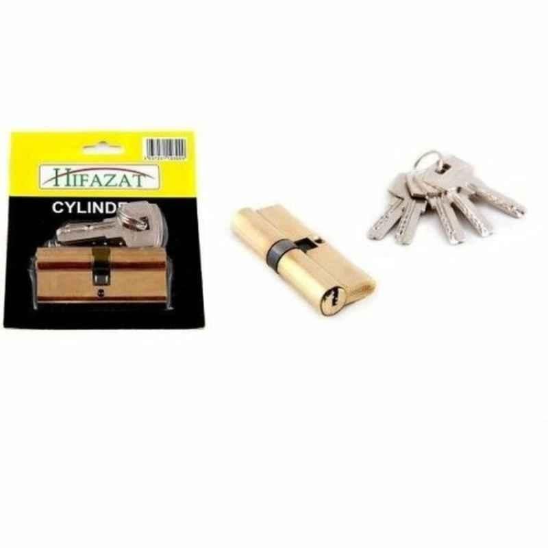 Hifazat 60mm Brass Polished Gold Brass Top Security Cylinder Door Lock, SH-LK-HBPC60