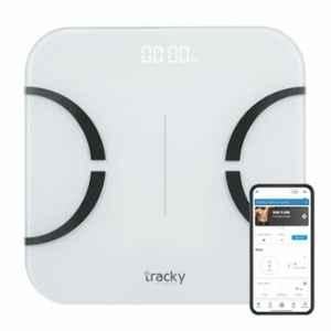 Tracky 180kg Black Tempered Glass Smart Body Fat Scale Analyzer, TR-BFS200B