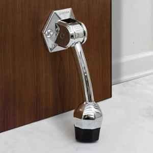 Plantex 5 inch Zinc Chrome Door Stopper with Rubber Grip for Home, SH-101