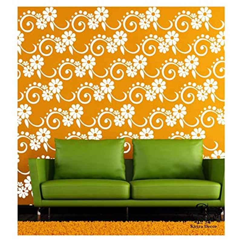 Kayra Decor 16x24 inch PVC Swirl Wall Design Stencil, KHS396