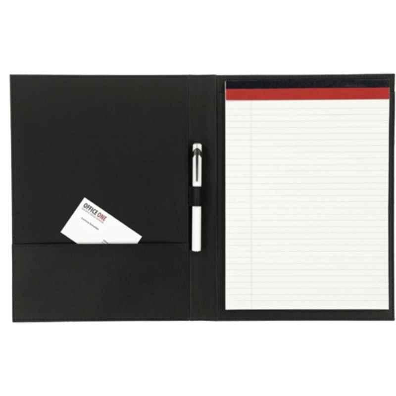 Konrad S. PU Leather Conference Folder for A4 Notepad, Elegant Black