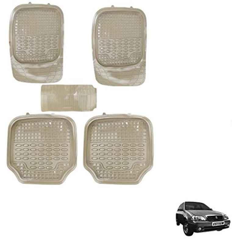 Kozdiko 5 Pcs 4G Beige Rubber & PVC Heavy Car Foot Mat Set for Maruti Suzuki Esteem, koz_80864