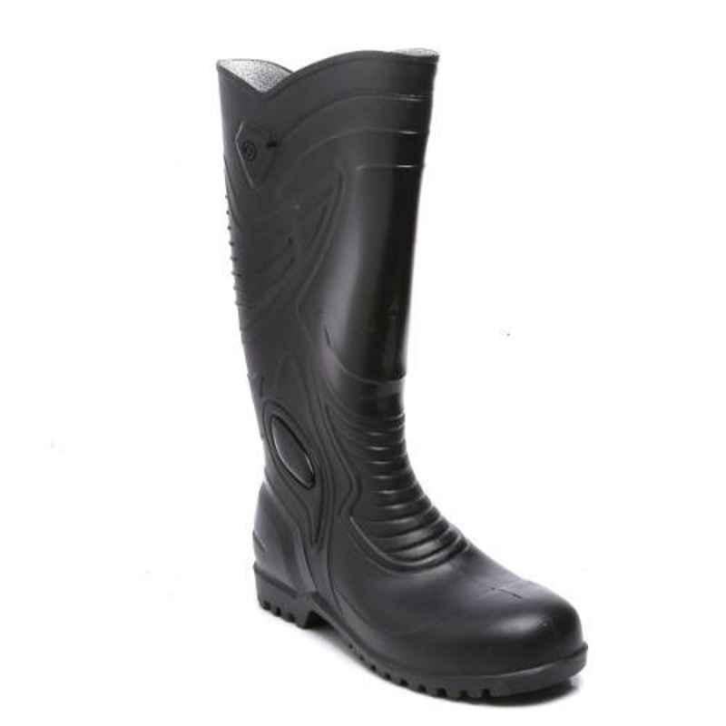 Agarson Supreme Steel Toe High Ankle Black Gum Boots, Size: 9