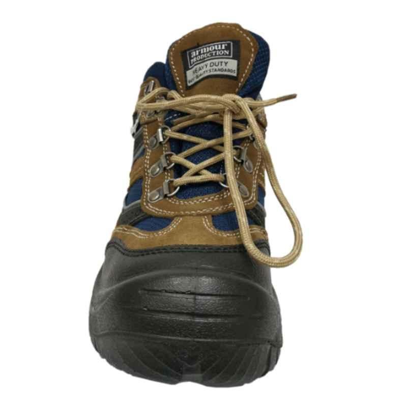Armour Production Leather Steel Toe Black Safety Shoes, LY 22, Size: 42