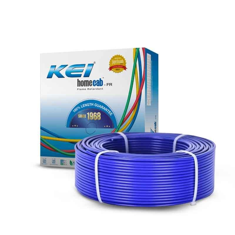 KEI 6 Sqmm Single Core Homecab FR Blue Copper Unsheathed Flexible Cable, Length: 90 m