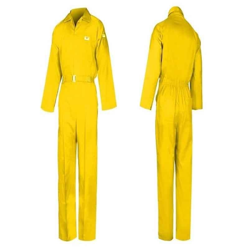 Rigman Tecasafe Plus Yellow 215 GSM Inherent Flame Resistant Coverall, Size: Medium