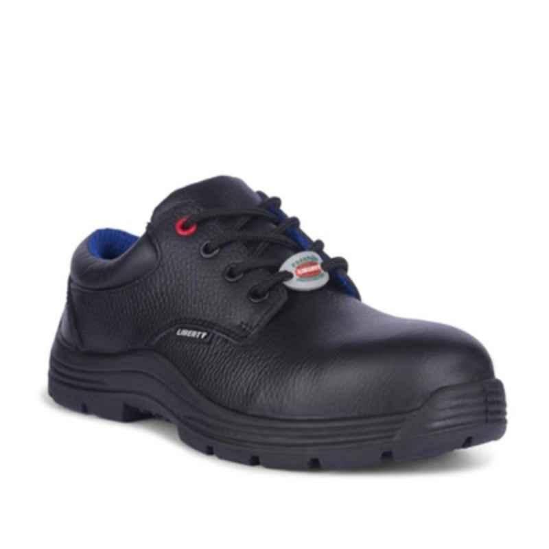 Liberty SURKSHA1CJ Buff Grain Barton Leather Composite Toe Black Safety Shoes, Size: 5