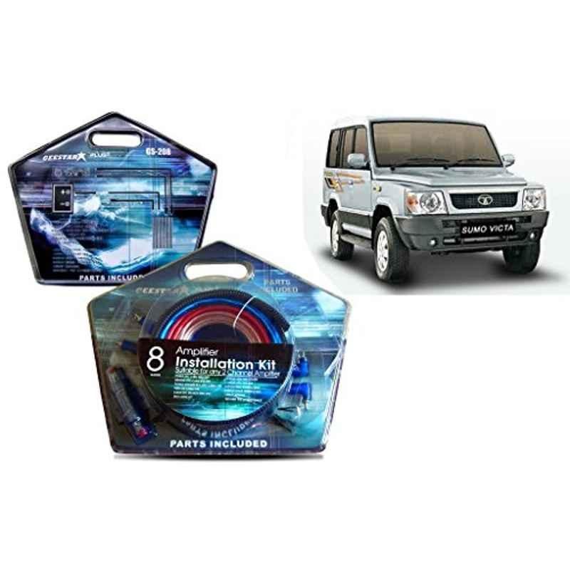 Auto Pearl Geestar Plus 8 Guage 2 Channel Amplifier Full Installation Kit for Tata Sumo Victa, GS-208