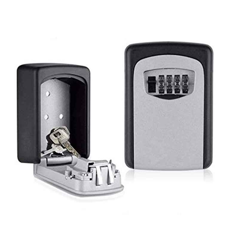 Rubik 117x90mm Metal Grey Key Storage Safe Box with 4-Digit Combination Lock