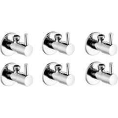 Senkiddpro Turbo Brass Chrome Finish Wall Mounted Angle Wall Cock (Pack of 6)