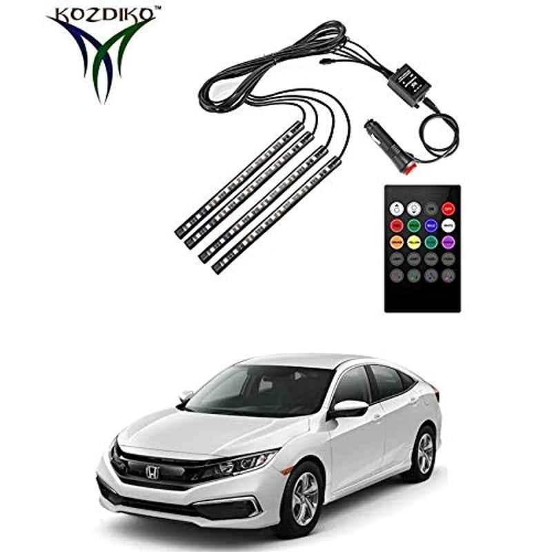 Kozdiko 48 LED 12V RGB Music Controlled Car Interior Atmosphere Light Kit without Sound Active Function & Wireless Remote Control for Chevrolet Optra