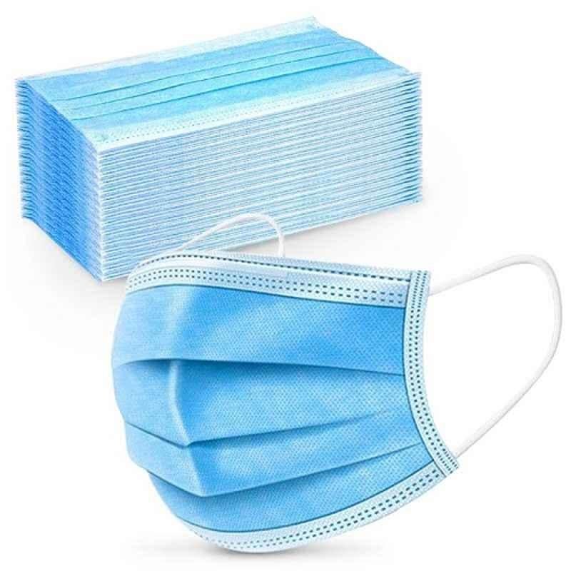 50 Pcs 3 Ply Blue Disposable Surgical Face Mask Box