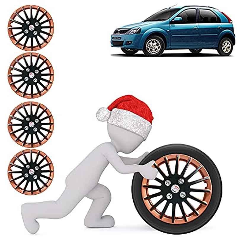Auto Pearl 4 Pcs 14 inch ABS Camry Copper & Black Car Wheel Cover Set for Mahindra Mahindra Verito Vibe