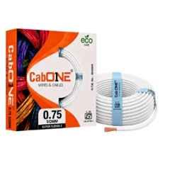 CabONE 0.75Sqmm White FR PVC Multistrand CCA Electrical Wire, CabONE006, Length: 90 m