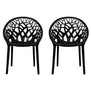 Nilkamal Crystal IBK Plastic Black Outdoor Chair, (Pack of 2)