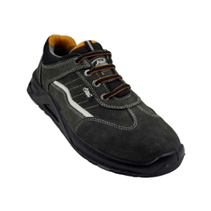 Allen Cooper ACL 3685 Suede Leather Steel Toe Grey Safety Shoe with Nitrile Rubber Sole & 3M Reflector, Size: 9