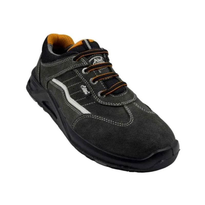 Allen Cooper ACL 3685 Suede Leather Steel Toe Grey Safety Shoe with Nitrile Rubber Sole & 3M Reflector, Size: 9