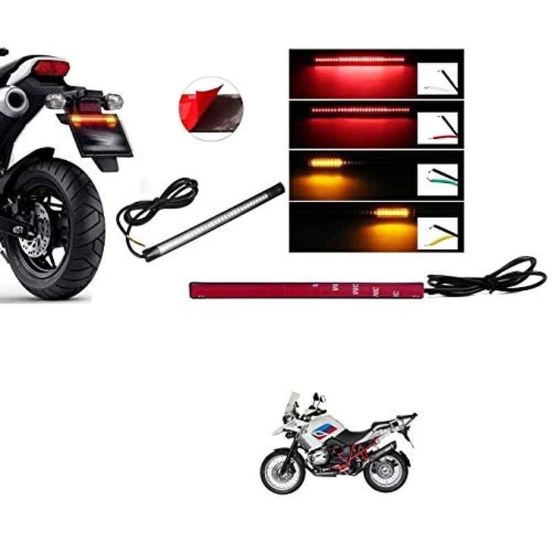 Kozdiko 48 SMD Bike Red Flexible LED Strip Tail Brake Light with Yellow Turn Indicator Light for BMW R 1200