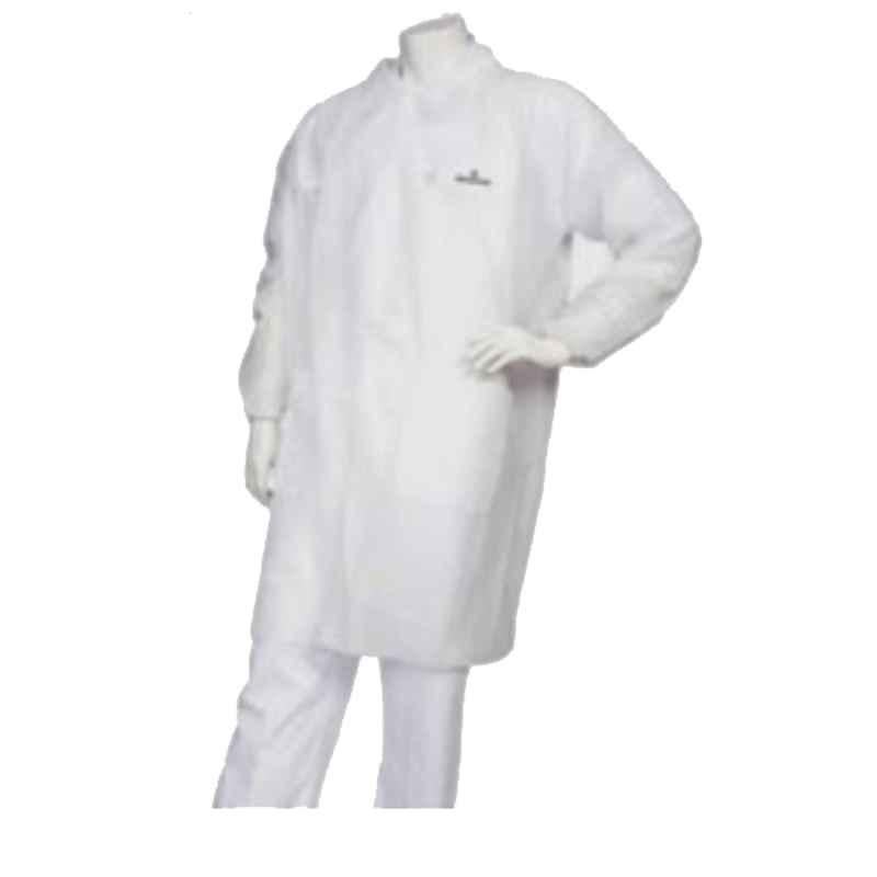 Techtion Xpert Lab Onepro 40g Disposable Lab Coat, Size: L, White