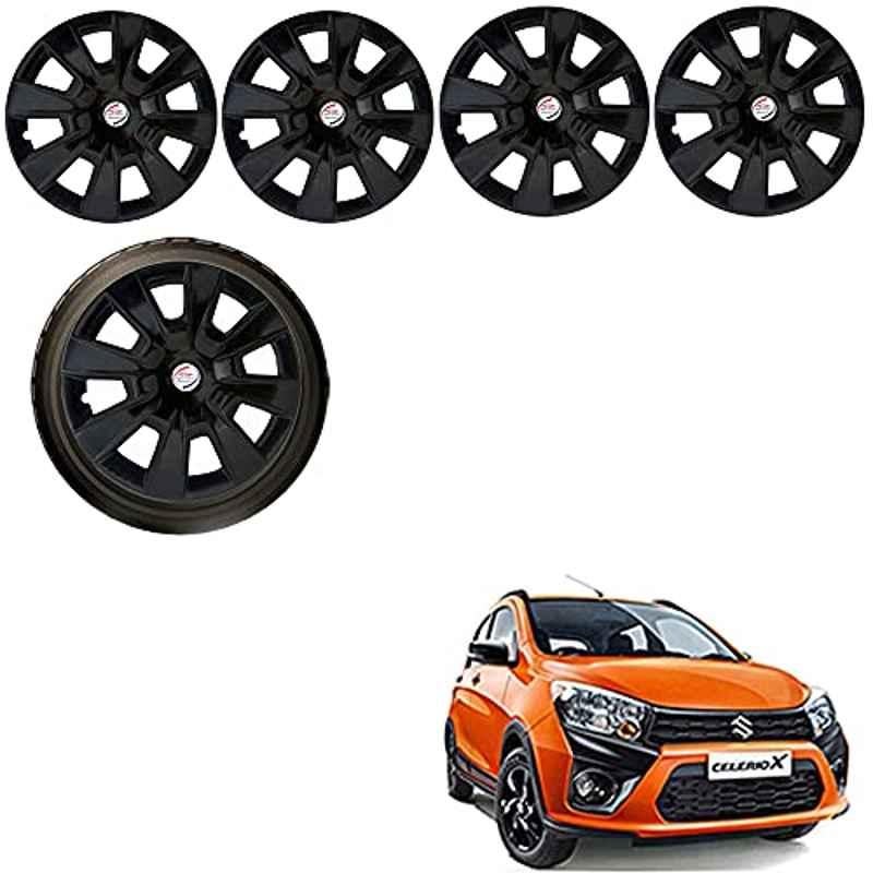 Auto Pearl 4 Pcs 14 inch ABS Black Car Wheel Cover Set for Maruti Suzuki Celerio X